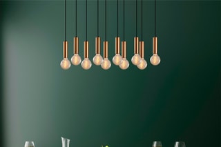 Candeeiro suspenso Tempo - Preto e dourado - 10 x 40 W