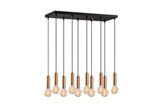 Candeeiro suspenso Tempo - Preto e dourado - 10 x 40 W