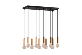 Candeeiro suspenso Tempo - Preto e dourado - 10 x 40 W