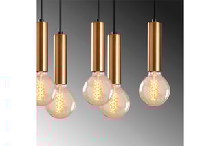 Candeeiro suspenso Tempo - Preto e dourado - 10 x 40 W