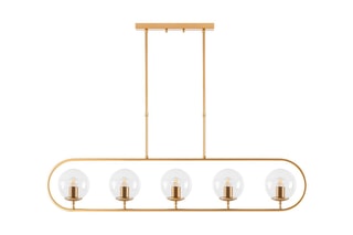 Suspension - Doré et blanc - 5 x 15 W