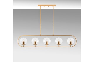 Suspension - Doré et blanc - 5 x 15 W