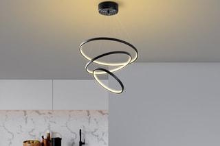 Candeeiro suspenso LED - Preto - 28 W