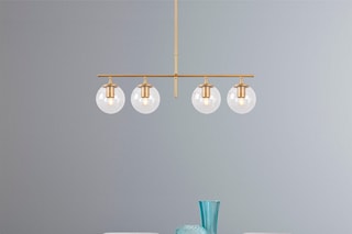 Candeeiro suspenso Roe Dourado e branco