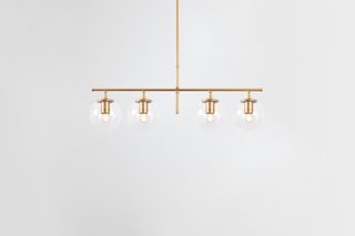Candeeiro suspenso Roe Dourado e branco