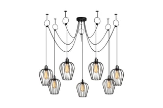Candeeiro suspenso Tel - Preto - 7 x 100 W