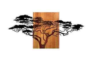 Decoração de parede - 144 x 70 cm - Natural e preto