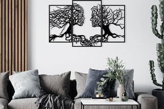 Decoração de parede Love Tree - 116 x 71 cm - Preto