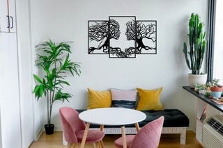 Decoração de parede Love Tree - 116 x 71 cm - Preto