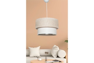 Candeeiro suspenso TM121 - Branco e bege