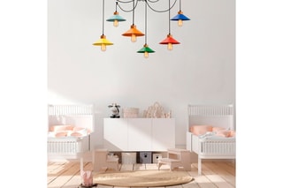 Candeeiro suspenso em forma de aranha Manavgat - Preto e acobreado - 6 x 40 W