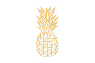 Decoração de parede Pineapple - 22 x 36 cm - Dourado