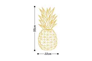 Decoração de parede Pineapple - 22 x 36 cm - Dourado