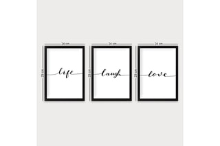 3 pinturas decorativas com moldura Zoe -   24 x 29 cm -