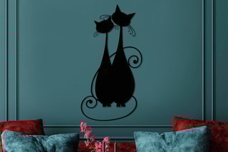Decoração de parede Cat -  Preto - 30 x 60 cm