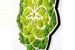 Decoração de parede Daisy - Verde e branco - 44 x 1,6 x 44 cm