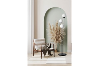Lampadaire - Noir et blanc - 3 x 60 W - 150 cm