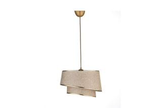 Candeeiro suspenso - Bege e dourado - 40 W