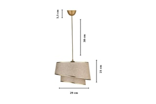 Candeeiro suspenso - Bege e dourado - 40 W