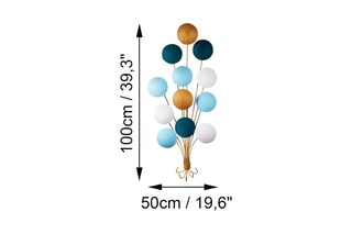 Décoration murale Speckle - 50 x 100 x 4 cm - Doré et blanc