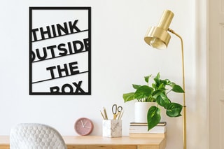 Decoração de parede Think Outside The Box - 35 x 50 cm - Preto