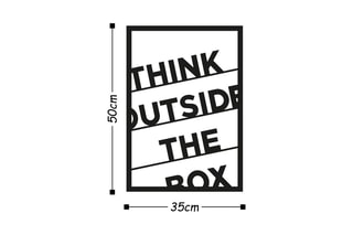 Decoração de parede Think Outside The Box - 35 x 50 cm - Preto
