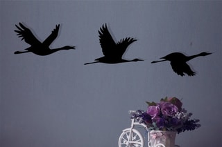 3 decorações de parede Preto