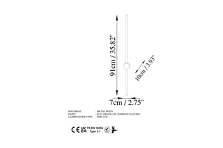 Applique murale LED Sword - Noir - 13 W