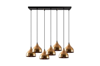 Candeeiro suspenso Tattoo Preto e dourado rosa