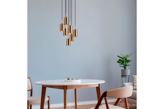 Candeeiro suspenso Dourado e preto