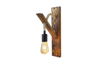 Aplique de parede em pinho - Natural - 60 W