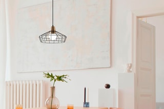Candeeiro suspenso Wire - Preto e dourado - 60 W