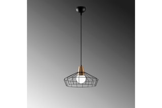 Candeeiro suspenso Wire - Preto e dourado - 60 W