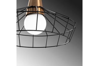 Candeeiro suspenso Wire - Preto e dourado - 60 W