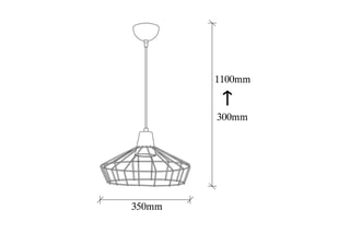Candeeiro suspenso Wire - Preto e dourado - 60 W