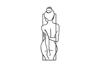 Decoração de parede Female Posture - Preto - 24 x 69 cm