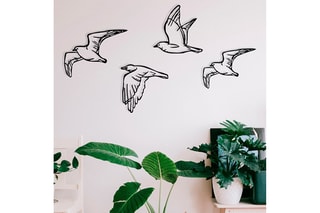 Decoração de parede Zevahir - 100 x 24 cm - Preto