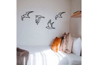 Decoração de parede Zevahir - 100 x 24 cm - Preto