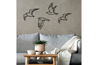Decoração de parede Zevahir - 100 x 24 cm - Preto