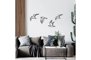 Decoração de parede Zevahir - 100 x 24 cm - Preto