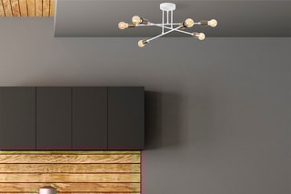 Candeeiro suspenso Flower - Branco - 6 x 40 W
