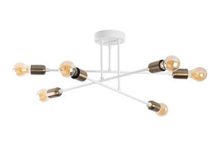 Candeeiro suspenso Flower - Branco - 6 x 40 W