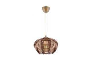 Candeeiro suspenso em bambu Barlas - Bronze - 45 - 60 W