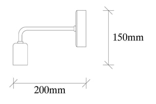 Aplique de parede Denge - Preto - 100 W