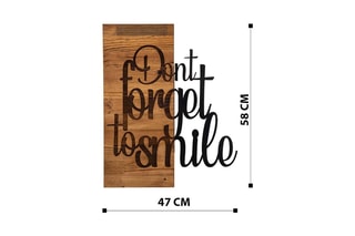 Decoração de parede Dont Forget To Smile - Preto e natural