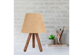 Candeeiro de mesa Ayd de madeira - Castanho e bege - 60 W