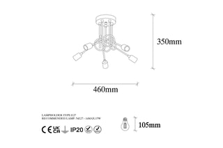 Candeeiro suspenso - Preto - 15 W