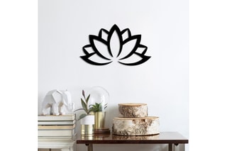 Decoração de parede Lotus flower 2 - 60 x 35 cm - Preto