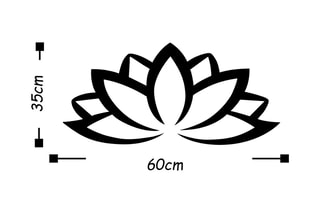Decoração de parede Lotus flower 2 - 60 x 35 cm - Preto
