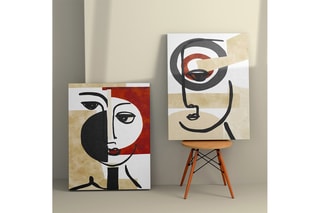 2 pinturas decorativas em tela Nicole - 70 x 50 cm